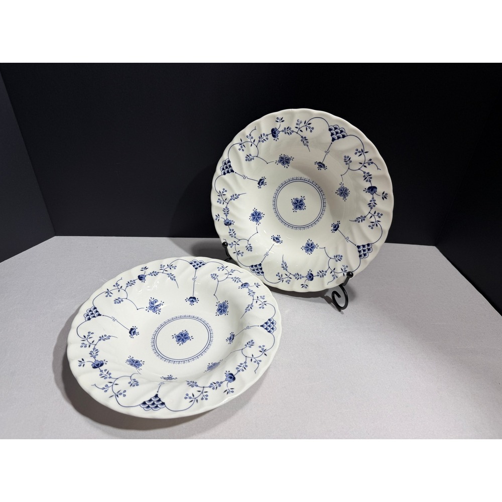 Churchill Finlandia Soup Bowls Set of 2 Made in England Scalloped Swirl Rim